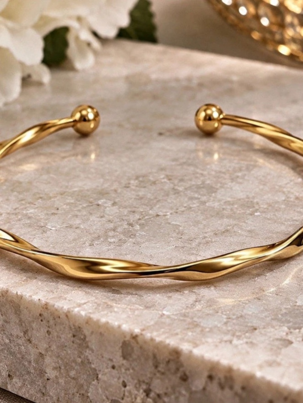 Gold-Tone Twist Cuff Bracelet Like New